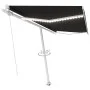 Retractable manual awning with anthracite gray LED light 450x350 cm by vidaXL, Awnings - Ref: Foro24-3069644, Price: 530,14 €...