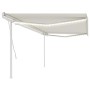 Toldo retráctil manual con luz LED crema 5x3 m de vidaXL, Toldos - Ref: Foro24-3069982, Precio: 528,20 €, Descuento: %
