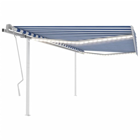 Manuelle einziehbare Markise mit blauem und weißem LED-Licht 4,5x3 m von vidaXL, Markisen - Ref: Foro24-3069961, Preis: 487,5...