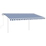 Manuelle einziehbare Markise mit blauem und weißem LED-Licht 4,5x3 m von vidaXL, Markisen - Ref: Foro24-3069961, Preis: 487,5...