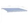 Manual retractable awning with blue and white LED light 4.5x3 m by vidaXL, Awnings - Ref: Foro24-3069961, Price: 479,84 €, Di...