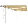 Toldo retráctil manual con luz LED amarillo y blanco 4,5x3 m de vidaXL, Toldos - Ref: Foro24-3069963, Precio: 469,72 €, Descu...
