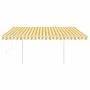 Manual retractable awning with yellow and white LED light 4.5x3 m by vidaXL, Awnings - Ref: Foro24-3069963, Price: 469,72 €, ...