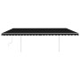 Toldo retráctil manual con luz LED gris antracita 6x3 m de vidaXL, Toldos - Ref: Foro24-3070004, Precio: 677,09 €, Descuento: %