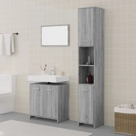 3-teiliges Badmöbel-Set Sonoma graues Sperrholz von vidaXL, Badezimmermöbel - Ref: Foro24-3152717, Preis: 143,31 €, Rabatt: %