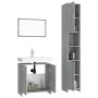 3-teiliges Badmöbel-Set Sonoma graues Sperrholz von vidaXL, Badezimmermöbel - Ref: Foro24-3152717, Preis: 143,81 €, Rabatt: %