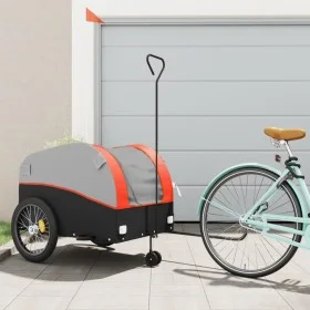Remolque para bicicleta hierro negro y naranja 45 kg von vidaXL, Fahrradanhänger - Ref: Foro24-94152, Preis: 101,69 €, Rabatt: %