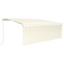 Manual retractable awning with blind and cream LED 4.5x3 m by vidaXL, Awnings - Ref: Foro24-3069322, Price: 443,38 €, Discoun...