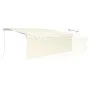 Manual retractable awning with blind and cream LED 4.5x3 m by vidaXL, Awnings - Ref: Foro24-3069322, Price: 426,39 €, Discoun...