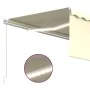 Manual retractable awning with blind and cream LED 4.5x3 m by vidaXL, Awnings - Ref: Foro24-3069322, Price: 426,39 €, Discoun...