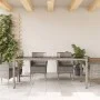 Garden table glass surface PE rattan gray 190x90x75 cm by vidaXL, Garden tables - Ref: Foro24-365594, Price: 172,68 €, Discou...