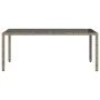 Garden table glass surface PE rattan gray 190x90x75 cm by vidaXL, Garden tables - Ref: Foro24-365594, Price: 172,68 €, Discou...