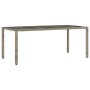 Gartentisch Glasoberfläche PE Rattan grau 190x90x75 cm von vidaXL, Gartentische - Ref: Foro24-365594, Preis: 163,24 €, Rabatt: %