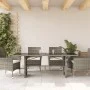 Garden table glass surface PE rattan gray 190x80x75 cm by vidaXL, Garden tables - Ref: Foro24-365604, Price: 189,66 €, Discou...