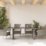 Gartentisch Glasoberfläche PE Rattan grau 190x80x75 cm von vidaXL, Gartentische - Ref: Foro24-365604, Preis: 163,73 €, Rabatt: %