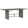 Garden table glass surface PE rattan gray 190x80x75 cm by vidaXL, Garden tables - Ref: Foro24-365604, Price: 189,66 €, Discou...