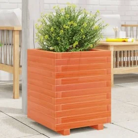 Solid wax brown pine wood planter 40x40x49.5 cm by vidaXL, Pots and planters - Ref: Foro24-3282511, Price: 110,63 €, Discount: %