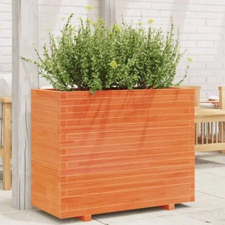 Solid wax brown pine wood planter 90x40x72 cm by vidaXL, Pots and planters - Ref: Foro24-3282636, Price: 236,35 €, Discount: %