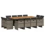Garden dining set with cushions 13 pieces gray synthetic rattan by vidaXL, Garden sets - Ref: Foro24-3277813, Price: 1,00 €, ...