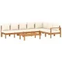 Gartensofa-Set mit Kissen 5-teilig aus massivem Akazienholz von vidaXL, Gartensets - Ref: Foro24-3214859, Preis: 687,29 €, Ra...