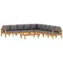 Gartensofa-Set mit Kissen 6-teilig aus massivem Akazienholz von vidaXL, Gartensets - Ref: Foro24-3214867, Preis: 926,58 €, Ra...