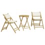 3-teiliges Klapp-Bistro-Set aus Bambus mit cremeweißen Kissen von vidaXL, Gartensets - Ref: Foro24-365872, Preis: 165,03 €, R...