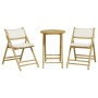3-teiliges Klapp-Bistro-Set aus Bambus mit cremeweißen Kissen von vidaXL, Gartensets - Ref: Foro24-365872, Preis: 165,03 €, R...