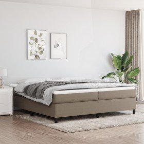 Cama sin colchón tela gris taupe 200x200 cm en Camas y somieres | Comprar online en Foro24