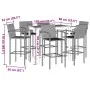 Gartentisch und Hocker 7 Stück Akazienholz PE Rattan braun von vidaXL, Gartensets - Ref: Foro24-3295291, Preis: 522,79 €, Rab...