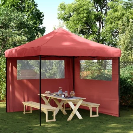 Tienda de fiesta plegable Pop-Up 2 paredes laterales burdeos by vidaXL, Tents and gazebos - Ref: Foro24-4004924, Price: 140,7...