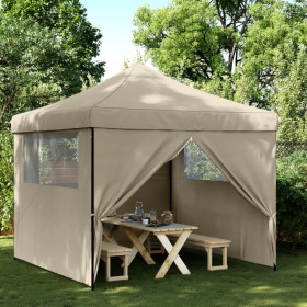Pop-Up folding party tent with 4 taupe side walls by vidaXL, Tents and gazebos - Ref: Foro24-4004930, Price: 166,77 €, Discou...