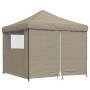 Pop-Up folding party tent with 4 taupe side walls by vidaXL, Tents and gazebos - Ref: Foro24-4004930, Price: 166,77 €, Discou...