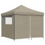 Pop-Up folding party tent with 4 taupe side walls by vidaXL, Tents and gazebos - Ref: Foro24-4004930, Price: 163,00 €, Discou...