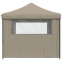 Pop-Up folding party tent with 4 taupe side walls by vidaXL, Tents and gazebos - Ref: Foro24-4004930, Price: 166,77 €, Discou...