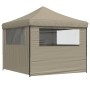 Pop-Up folding party tent with 4 taupe side walls by vidaXL, Tents and gazebos - Ref: Foro24-4004930, Price: 166,77 €, Discou...