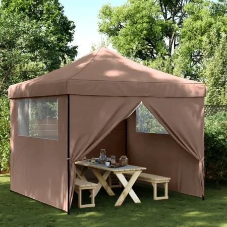 Pop-Up Folding Party Tent with 4 Side Walls Brown by vidaXL, Tents and gazebos - Ref: Foro24-4004932, Price: 154,57 €, Discou...