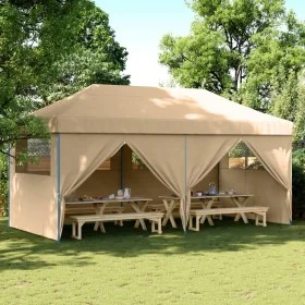 Pop-Up Folding Party Tent with 4 Beige Side Walls by vidaXL, Tents and gazebos - Ref: Foro24-4004951, Price: 230,20 €, Discou...