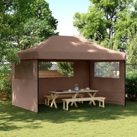 Pop-Up Folding Party Tent with 3 Side Walls Brown by vidaXL, Tents and gazebos - Ref: Foro24-4004972, Price: 165,03 €, Discou...