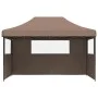 Pop-Up Folding Party Tent with 3 Side Walls Brown by vidaXL, Tents and gazebos - Ref: Foro24-4004972, Price: 165,03 €, Discou...