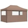 Pop-Up Folding Party Tent with 3 Side Walls Brown by vidaXL, Tents and gazebos - Ref: Foro24-4004972, Price: 165,03 €, Discou...