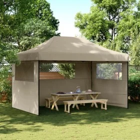 Pop-Up folding party tent with 3 taupe side walls by vidaXL, Tents and gazebos - Ref: Foro24-4004970, Price: 154,83 €, Discou...