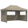 Pop-Up folding party tent with 3 taupe side walls by vidaXL, Tents and gazebos - Ref: Foro24-4004970, Price: 152,15 €, Discou...