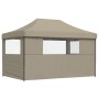 Pop-Up-Faltpartyzelt mit 3 taupefarbenen Seitenwänden von vidaXL, Zelte und Pavillons - Ref: Foro24-4004970, Preis: 163,02 €,...