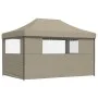 Pop-Up folding party tent with 3 taupe side walls by vidaXL, Tents and gazebos - Ref: Foro24-4004970, Price: 154,83 €, Discou...