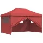 Zusammenklappbares Pop-up-Partyzelt mit 4 bordeauxroten Seitenwänden von vidaXL, Zelte und Pavillons - Ref: Foro24-4004979, P...