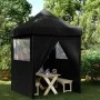 Pop-Up-Faltzelt mit 4 schwarzen Seitenwänden von vidaXL, Zelte und Pavillons - Ref: Foro24-4005006, Preis: 141,69 €, Rabatt: %