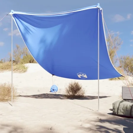 Beach awning with blue sand anchors 214x236 cm by vidaXL, tents - Ref: Foro24-4008641, Price: 55,84 €, Discount: %