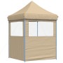 Pop-Up Folding Party Tent with 2 Beige Side Walls by vidaXL, Tents and gazebos - Ref: Foro24-4004991, Price: 123,83 €, Discou...