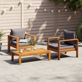 Set de sofás de jardín con cojines 3 pzas madera maciza acacia by vidaXL, Garden sets - Ref: Foro24-3214846, Price: 273,45 €,...