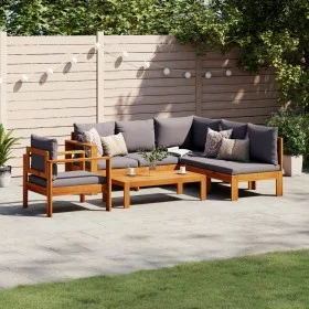 Set de sofás de jardín con cojines 5 pzas madera maciza acacia by vidaXL, Garden sets - Ref: Foro24-3214871, Price: 631,38 €,...